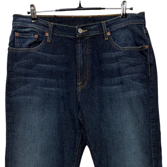 Lucky Brand Jeans Mens 34x30 Blue Bootcut Dark Wash Cotton Spandex Stretch - Picture 5 of 9